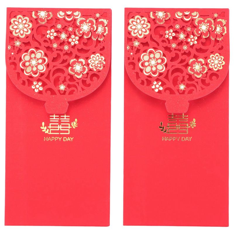 ABZC-60PCS Chinese Red Envelop - Wedding Envelopes 评论和价格