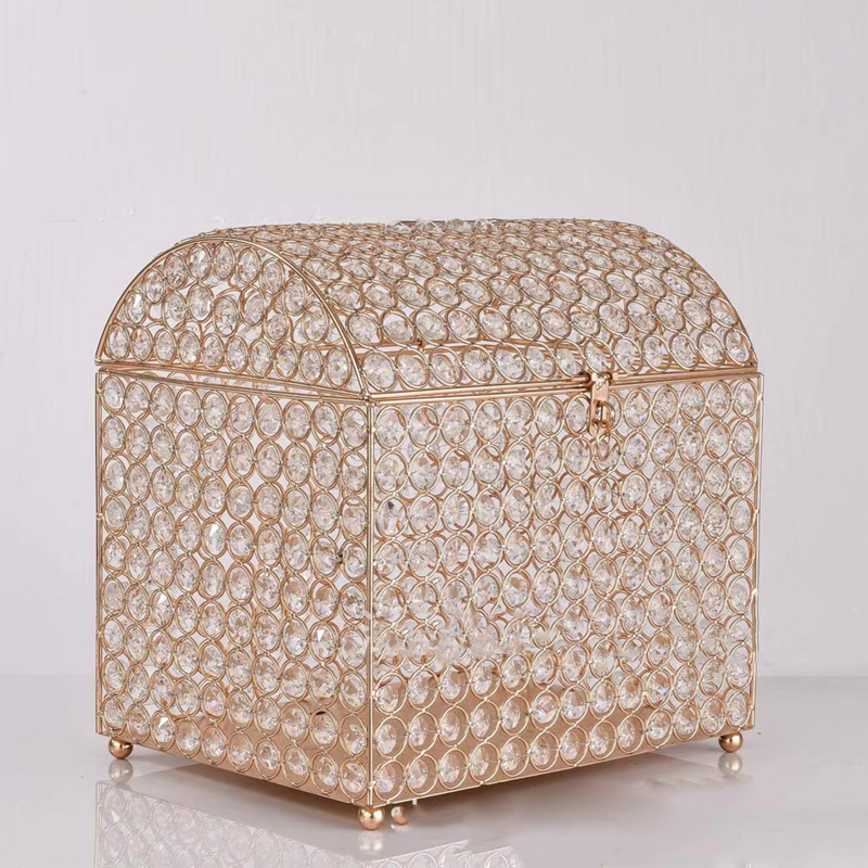Wedding Card Box Gold Crystal  - Wedding Card Box 评论和价格