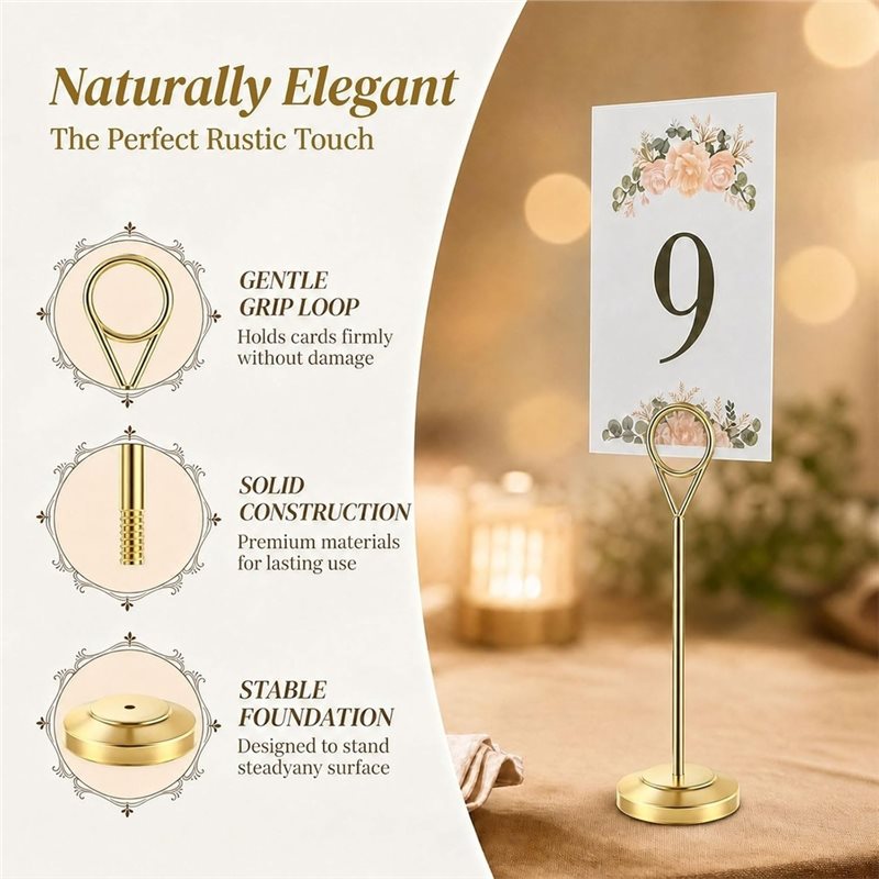 LLCS-12Pcs Gold Table Number H - Table Number Gold 评论和价格