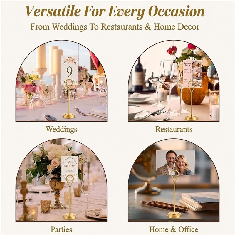 LLCS-12Pcs Gold Table Number H - Table Number Gold 评论和价格